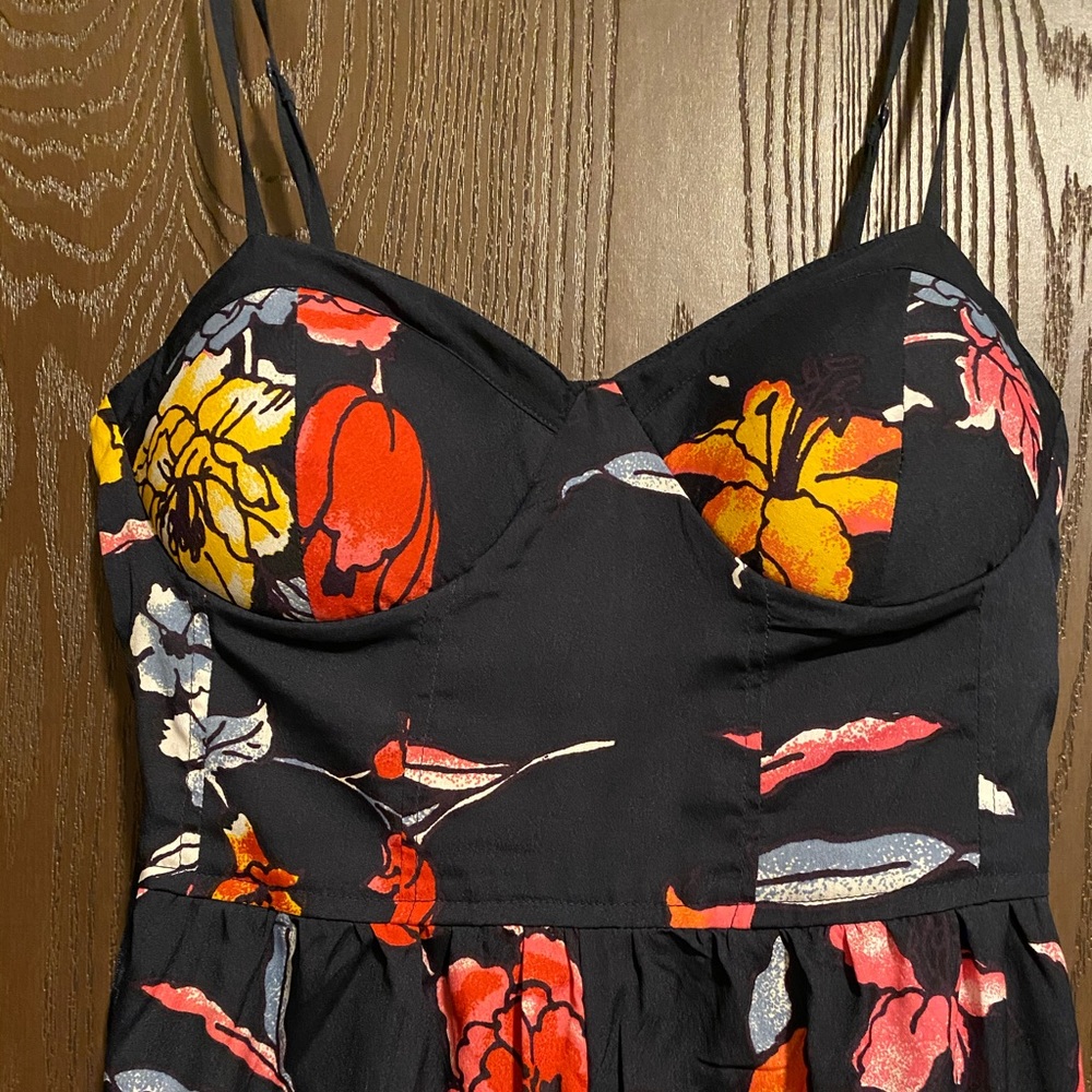 Navy floral romper